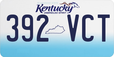 KY license plate 392VCT