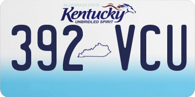 KY license plate 392VCU