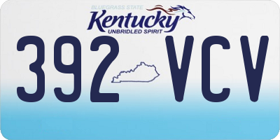 KY license plate 392VCV
