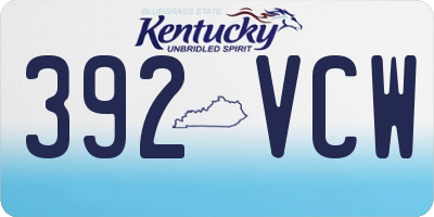 KY license plate 392VCW