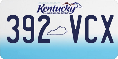 KY license plate 392VCX