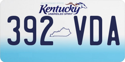 KY license plate 392VDA