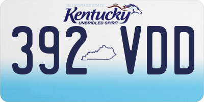 KY license plate 392VDD