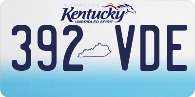 KY license plate 392VDE