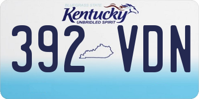 KY license plate 392VDN