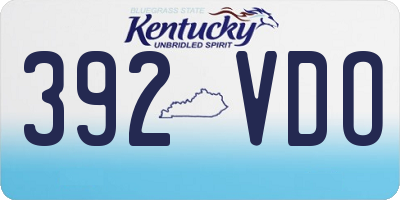 KY license plate 392VDO