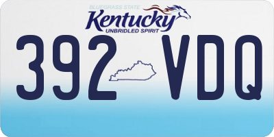KY license plate 392VDQ