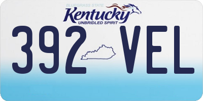 KY license plate 392VEL