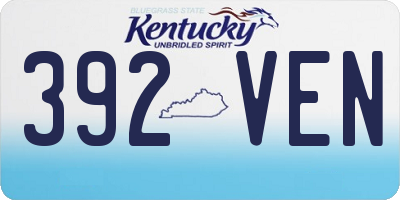 KY license plate 392VEN