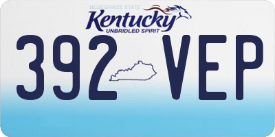 KY license plate 392VEP