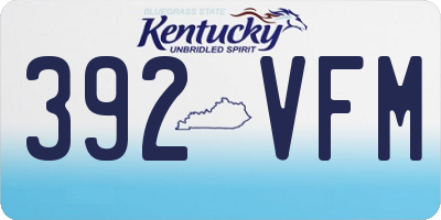 KY license plate 392VFM