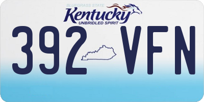 KY license plate 392VFN