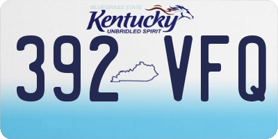 KY license plate 392VFQ