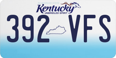 KY license plate 392VFS