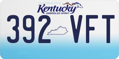 KY license plate 392VFT