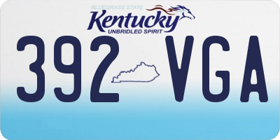 KY license plate 392VGA