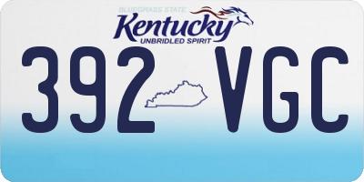 KY license plate 392VGC