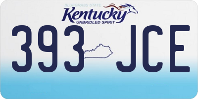 KY license plate 393JCE