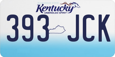 KY license plate 393JCK