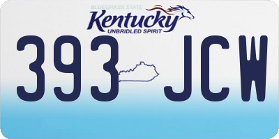 KY license plate 393JCW