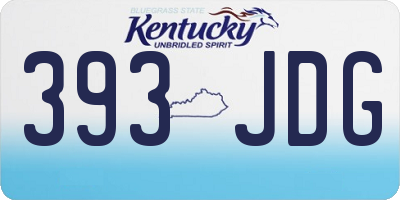 KY license plate 393JDG