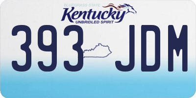 KY license plate 393JDM