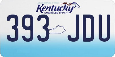 KY license plate 393JDU