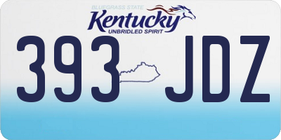 KY license plate 393JDZ