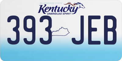 KY license plate 393JEB