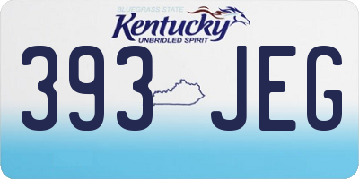 KY license plate 393JEG