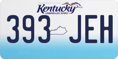 KY license plate 393JEH