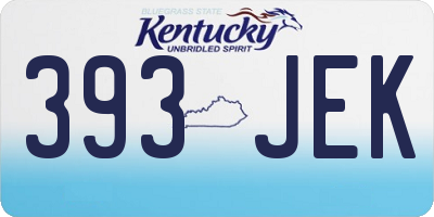 KY license plate 393JEK