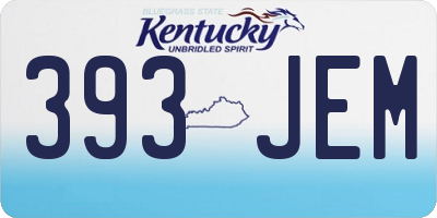 KY license plate 393JEM