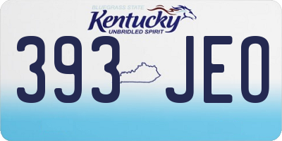 KY license plate 393JEO