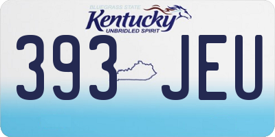 KY license plate 393JEU