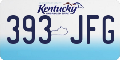 KY license plate 393JFG
