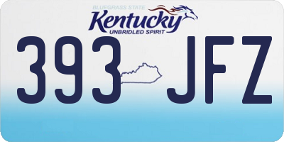 KY license plate 393JFZ