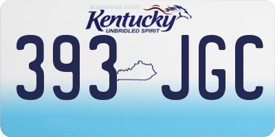 KY license plate 393JGC