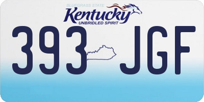 KY license plate 393JGF