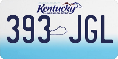 KY license plate 393JGL