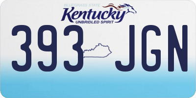 KY license plate 393JGN