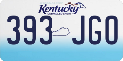 KY license plate 393JGO