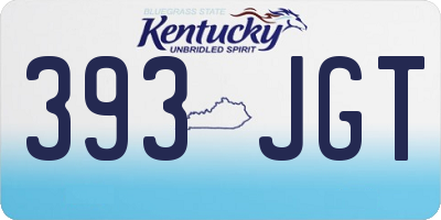 KY license plate 393JGT