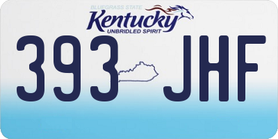 KY license plate 393JHF