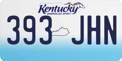 KY license plate 393JHN