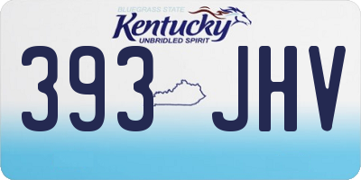 KY license plate 393JHV