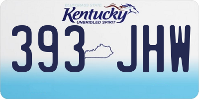 KY license plate 393JHW
