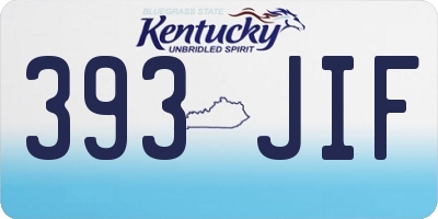 KY license plate 393JIF