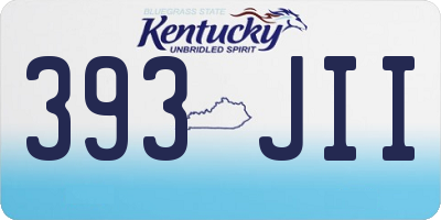 KY license plate 393JII