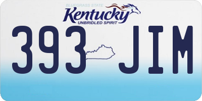 KY license plate 393JIM